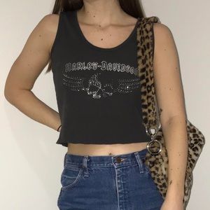 Harley Davidson Hand Cropped Tank Top